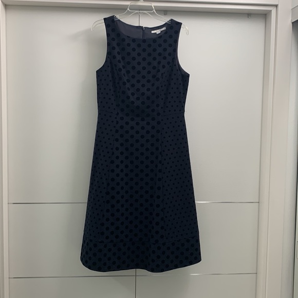 Boden NWOT Navy Wool Velvet Polka Dot Dress size 10R - Picture 9 of 17